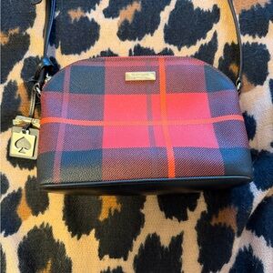 Kate Spade  Brightwater Drive Hanna Crossbody Bag in a red carpet plaid pattern